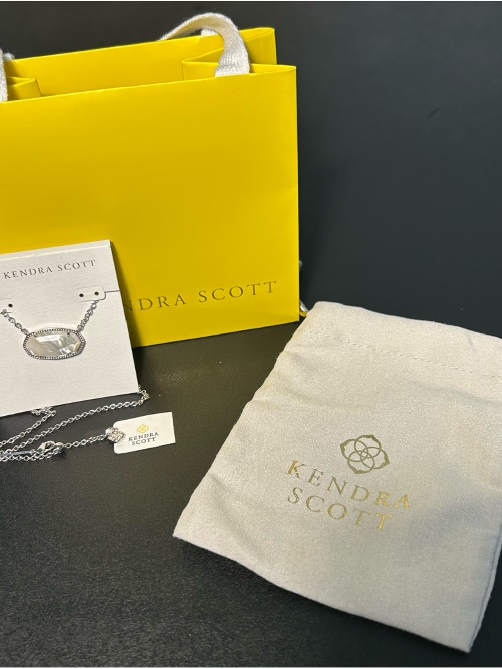 Kendra Scott Elisa Necklace Ivory Silver Statement NWT